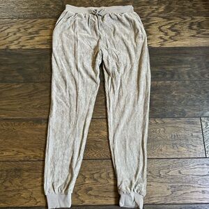 BoohooMan Cream/Tan Sweatpants Rib velour Joggers